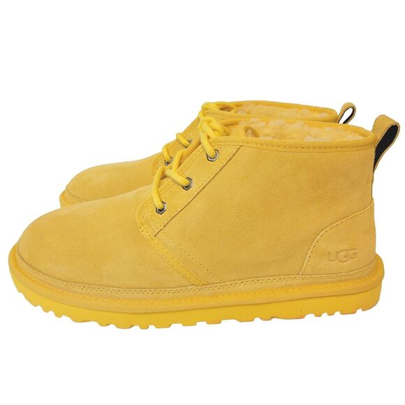 UGG New Neumel Yellow Suede Chukka Fully Lined Ankle Boots Mens Size 10 - Picture 1 of 10